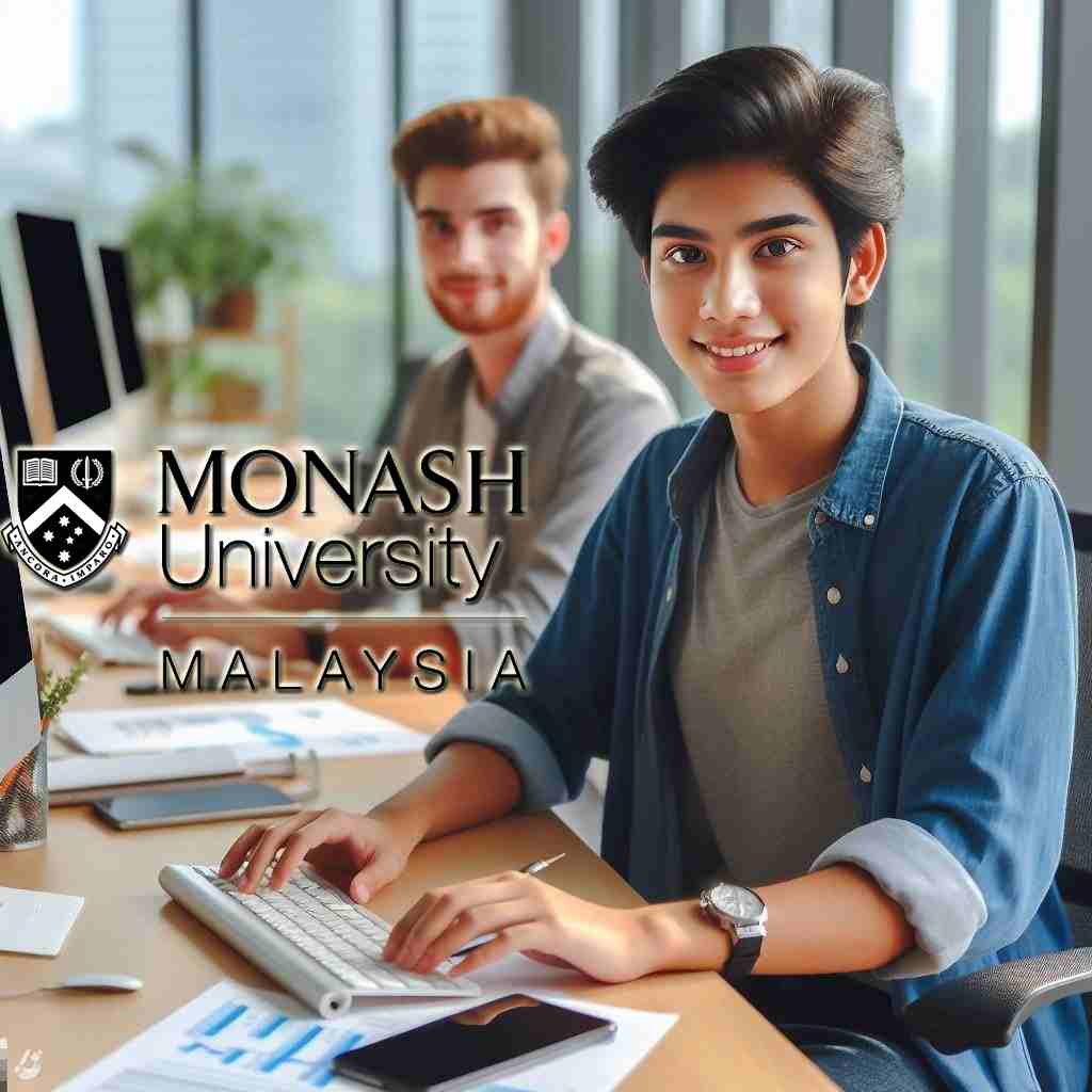 Students studying in a top university Monash Malaysia